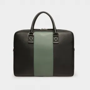 巴利/Bally 男士黑色和绿色 Hesines 皮革 Beniness 手袋 6302742