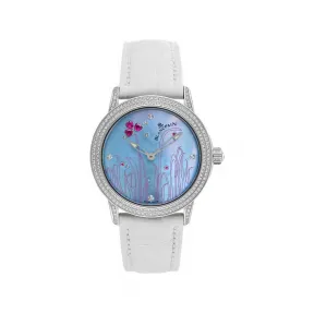 宝珀/Blancpain 34MM 白金与钻石 自动机械机芯 女表 3300-35A54-52B