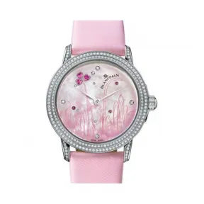 宝珀/Blancpain Women 女装腕表系列 18k白金镶钻 自动机械机芯 女表 3300-35C54C-52B