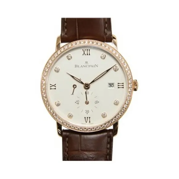 宝珀/Blancpain VILLERET 40MM 18kt玫瑰金/钻 手动机械机芯 男表 6606-2897-55B