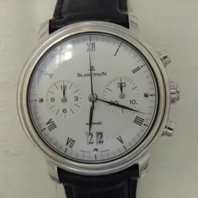 宝珀/Blancpain 38MM 18K白金 自动机械机芯 男表 6885-1542-75