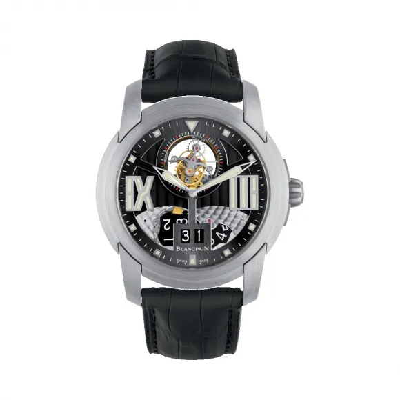 宝珀/Blancpain 开创系列 缎面磨砂18K白金 自动机械机芯 男表 8822-15B30-53B