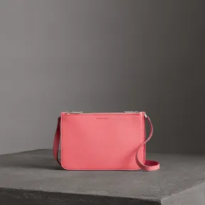 博百利/Burberry 女士 拉链粒纹皮革斜背包 (亮珊瑚粉红) 40750311