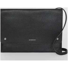 博百利/Burberry 女士 皮革信封斜背包 (黑色) 80055701