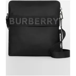 博百利/Burberry 男士 徽标装饰斜背包 (黑色) - 男士  80096121