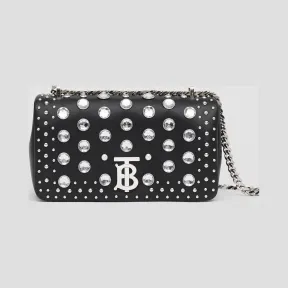 博百利/Burberry Lola - 小号缀饰羔羊皮萝纳包 (黑色) - 女士  80229781