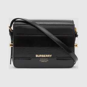 博百利/Burberry Grace - 小号鹿皮拼麂皮格雷丝包 (黑色) - 女士  80231121