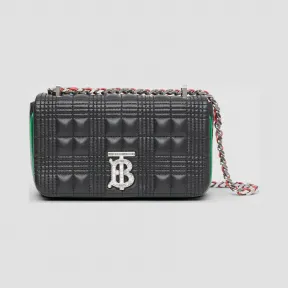 博百利/Burberry Lola - 迷你绗缝羔羊皮萝纳包 (黑色) - 女士  80231201