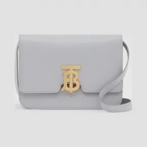 博百利/Burberry TB 小号专属标识皮革锁扣包 (灰石南花色) - 女士  80284361