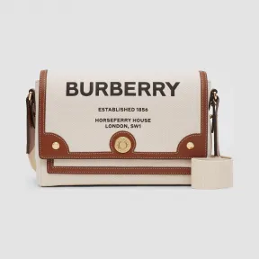 博百利/Burberry 女士 Horseferry 印花帆布 Note 斜背包  80302491