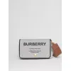 博百利/Burberry 小号 Horseferry 印花棉质帆布斜背包 (黑色 / 棕褐色) 80398691