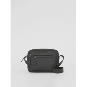 博百利/Burberry 粒纹皮革斜背包 (黑色) - 男士 80437121