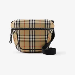 博百利/Burberry Archie - Vintage 格纹接合棉质斜背包 (典藏米色) 80629451