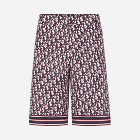 迪奥/Dior 多色桑蚕丝斜纹 Oblique 印花短裤 013C121A4751-C085