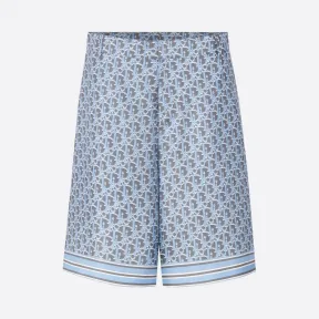 迪奥/Dior 多色桑蚕丝斜纹 Oblique 印花短裤 013C121A4751-C885