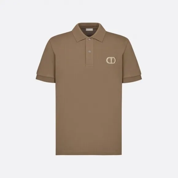 迪奥/Dior Polo 衫 棕色棉质珠地布CD Icon标志 013J800A0373_C781_TXXS