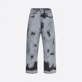 迪奥/Dior Tie & Dior 灰色和黑色短款牛仔裤 022P16A3154-X9374