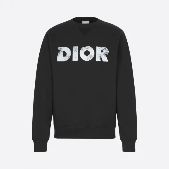 迪奥/Dior 黑色 Molton 棉质卫衣搭配 DIOR AND DANIEL ARSHAM 褪色 3D 徽标印花 023J604A0531-C988