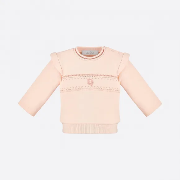 迪奥/Dior 淡粉色棉质混纺起绒布卫衣 0RBM33SWEA-Y340