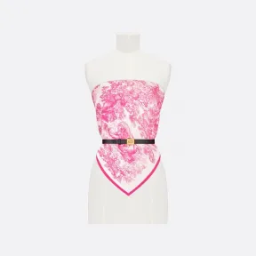 迪奥/Dior Dior 印花上衣 象牙色和荧光粉色桑蚕丝斜纹面料和黑色光滑牛皮革 Sauvage 茹伊印花 22JOU120I602_C432_TS