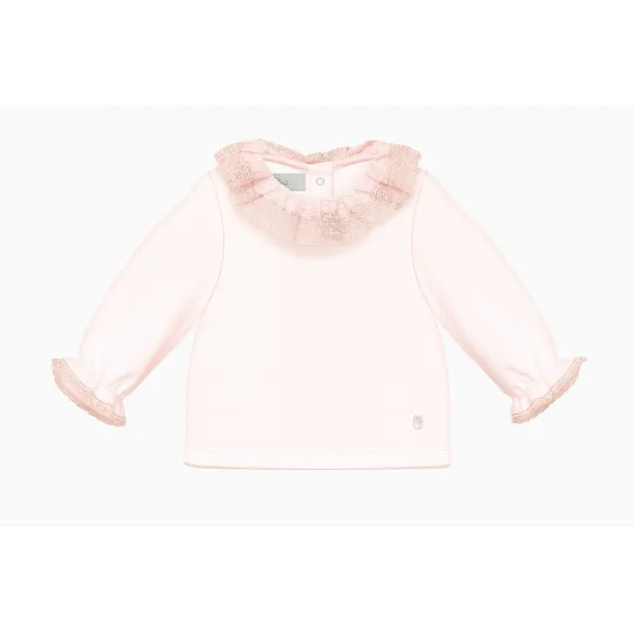 迪奥/Dior 柔粉色棉府绸和针织双面布上衣 4HBM33TEEG Y353