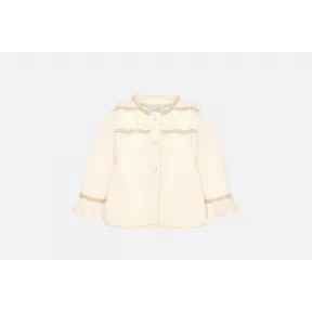 迪奥/Dior 象牙色纯棉羊绒针织开衫  9EBM34CARA Y23I