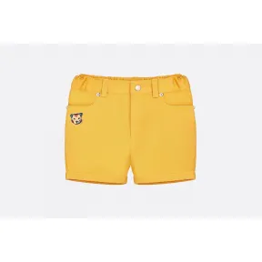 迪奥/Dior 黄色弹力棉华达呢短裤  9EBM41SHTF Y237