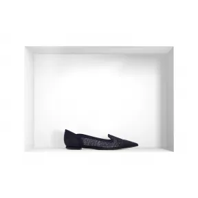 迪奥/Dior 海蓝色蕾丝平底便鞋 KCJ319LAS S06N