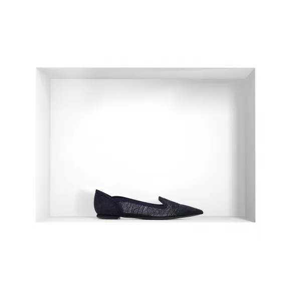 迪奥/Dior 海蓝色蕾丝平底便鞋 KCJ319LAS S06N