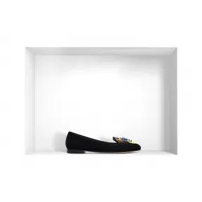 迪奥/Dior 黑色丝绒小牛皮浅口便鞋 KCJ325VVV S900