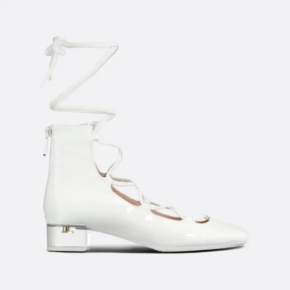 迪奥/Dior Dior Arty 系带及踝靴 白色漆皮牛皮革 KDI760VNI_S10W_T34