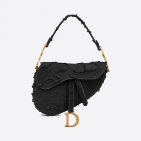 迪奥/Dior 黑色迷彩刺绣帆布马鞍包 M0446CWAH-M989