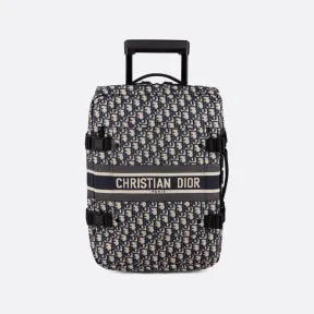 迪奥/Dior 小号 DiorTravel 行李箱 蓝色提花科技面料 Oblique 印花 M6100STZQ_M928_TU