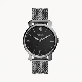 化石/Fossil Rhett Three-Hand Smoke Stainless Steel Watch BQ2370