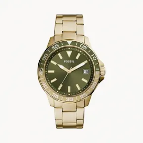 化石/Fossil Bannon Three-Hand Date Gold-Tone Stainless Steel Watch BQ2522