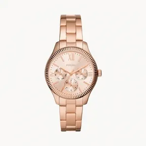 化石/Fossil Rye Multifunction Rose Gold-Tone Stainless Steel Watch BQ3691