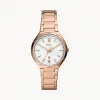 化石/Fossil Ashtyn Three-Hand Date Rose Gold-Tone Stainless Steel Watch BQ3739