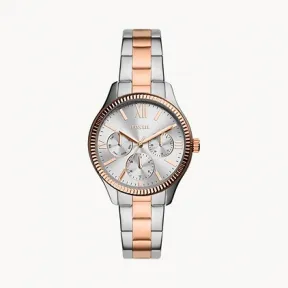 化石/Fossil Rye Multifunction Two-Tone Stainless Steel Watch BQ3761