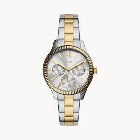 化石/Fossil Rye Multifunction Two-Tone Stainless Steel Watch BQ3762