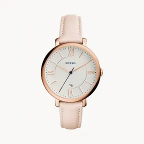 化石/Fossil Jacqueline Date Blush Leather Watch ES3988