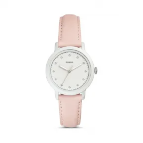 化石/Fossil Neely 三指针胭红色真皮腕表 ES4399