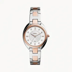 化石/Fossil Gabby Three-Hand Date Two-Tone Stainless Steel Watch ES5072
