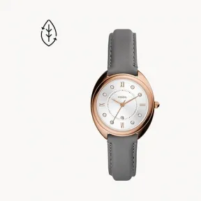 化石/Fossil Gabby Three-Hand Date Gray Leather Watch ES5073