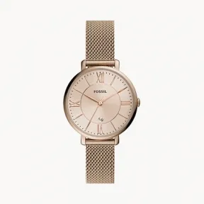 化石/Fossil Jacqueline Three-Hand Salted Caramel Stainless Steel Mesh Watch ES5120