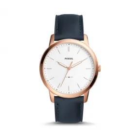 化石/Fossil The Minimalist 三指针海军蓝真皮表带腕表 FS5371