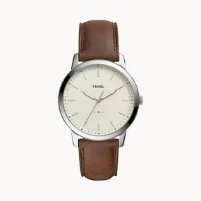 化石/Fossil The Minimalist Three-Hand Brown Leather Watch FS5439