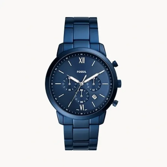 化石/Fossil Neutra Chronograph Ocean Blue Stainless Steel Watch FS5826