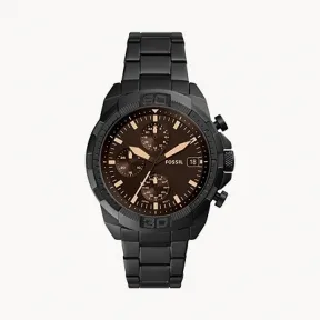 化石/Fossil Bronson Chronograph Black Stainless Steel Watch FS5851