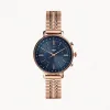 化石/Fossil Hybrid Smartwatch Cameron Rose Gold-Tone Stainless Steel FTW5061