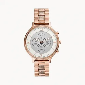 化石/Fossil Hybrid Smartwatch HR Charter Rose Gold-Tone Stainless Steel FTW7012